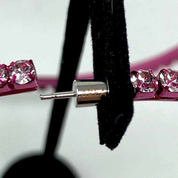 Oversized AREA Pink Hoop Earrings - Picture 2 of 4